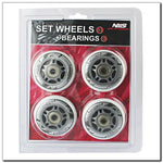 PU 84x24 82A WHITE (4 pcs.) + ABEC-7 CHROME (8 pcs.) NILS EXTREME SET