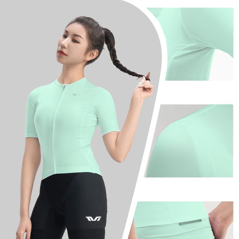 Rockbros 15210007003 TVI S Women's Cycling Jersey - Green s \ zielony póló 15210007003-211663