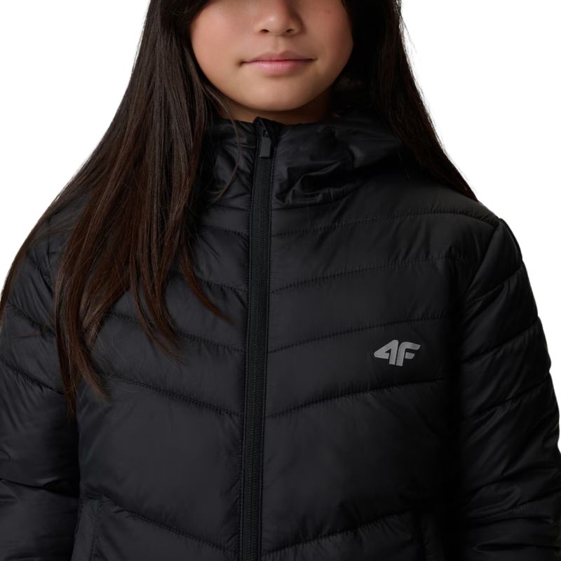 Girls' jacket 4F F0739 deep 4FJWSS26TDJAF0739 20S fekete clothing