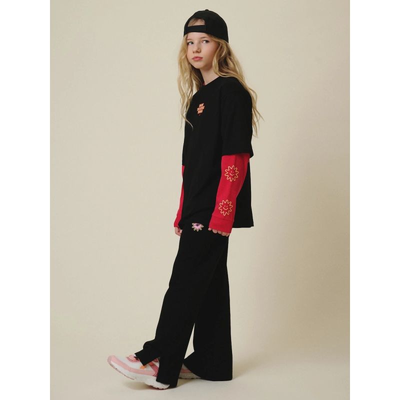 Girls' wide-leg sweatpants 4F