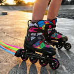 NH10907 4in1 ROLLER SKATES WITH EXTENDED HOCKEY BLADES TINTS PINK SIZE S(31-34) NILS EXTREME rózsaszín utcai cipő
