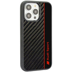 Audi Carbon Fiber Stripe iPhone 14 Pro Max 6.7" black/black hardcase AUS- /D1-BK fekete telefontok