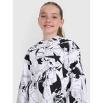 Girls' sweatshirt with hood, open, 4F 4FJRAW25TSWSF2348-90A