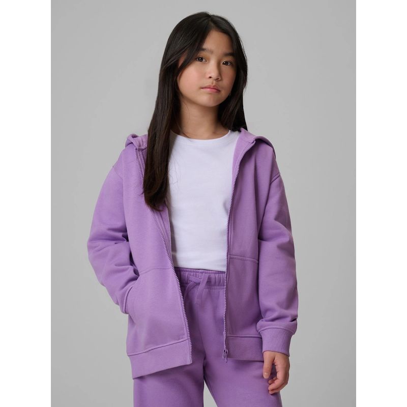 Girls' loose sweatshirt with hood 4F 4FJRSS26TSWSF2715-51S 158/164 sweatshirts