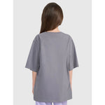 Oversized T-shirt with print for girls 4F 4FJRAW25TTSHF3197-22S póló