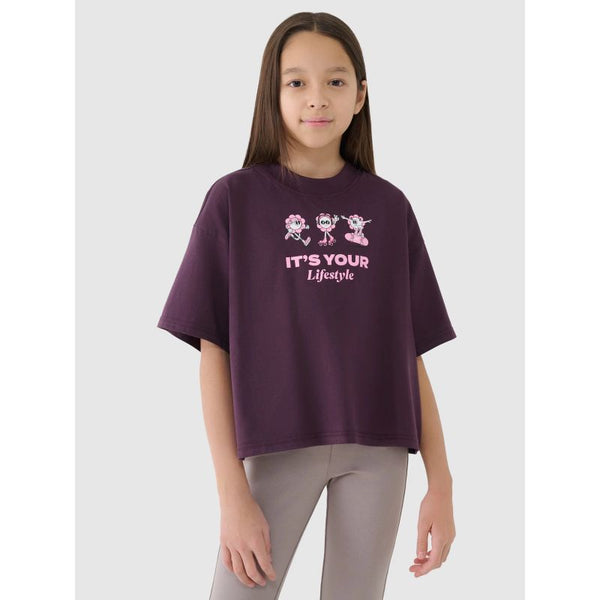 4f Girls' oversize printed crop top 4FJRSS25TTSHF2587-50S General