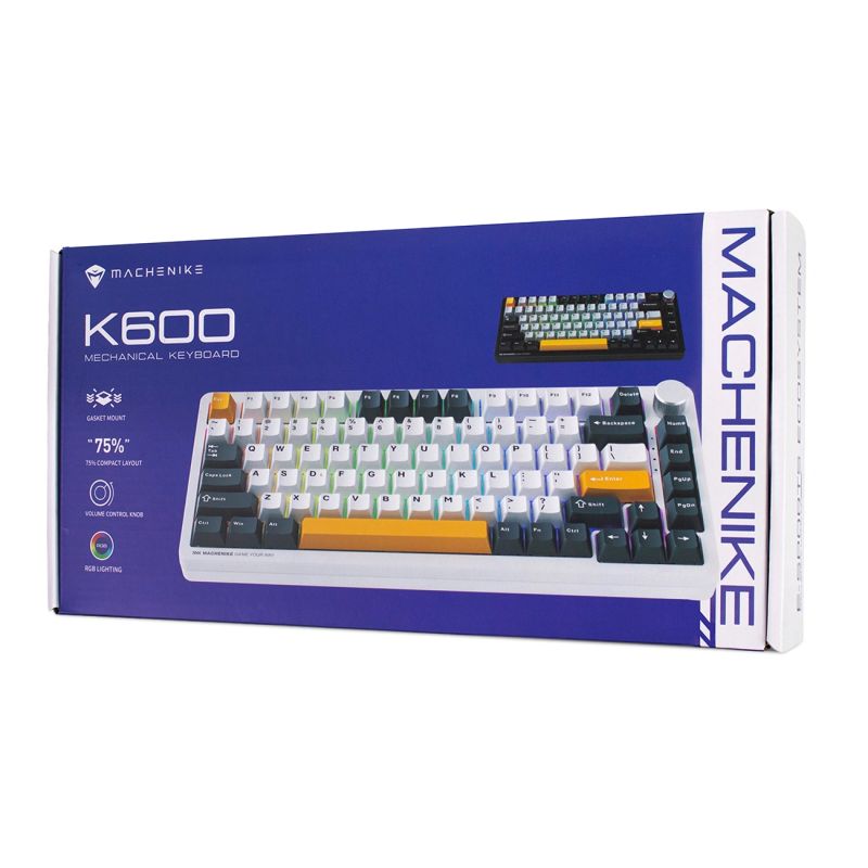 Machenike K600-B82W Wireless Mechanical Backlit Gaming Keyboard GR Silver Switch - Black szürke keyboards