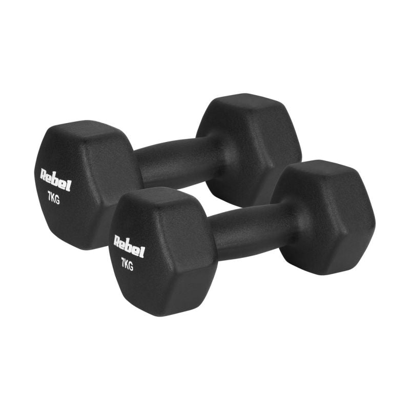 Rebel HEX 2x7kg Neoprene Cast Iron Dumbbells, ACTIVE edzőfelszerelés RBA-2330-7