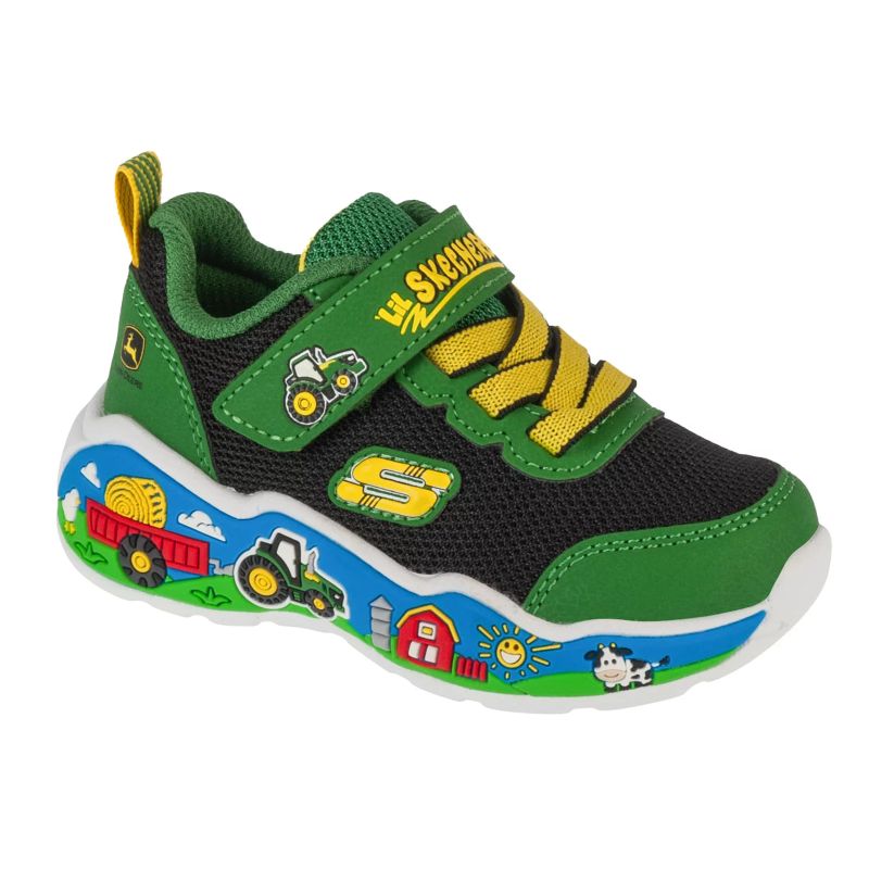 Skechers Play Scene - Barn-Squad Buddies 407065N-GNBK zöld utcai cipő