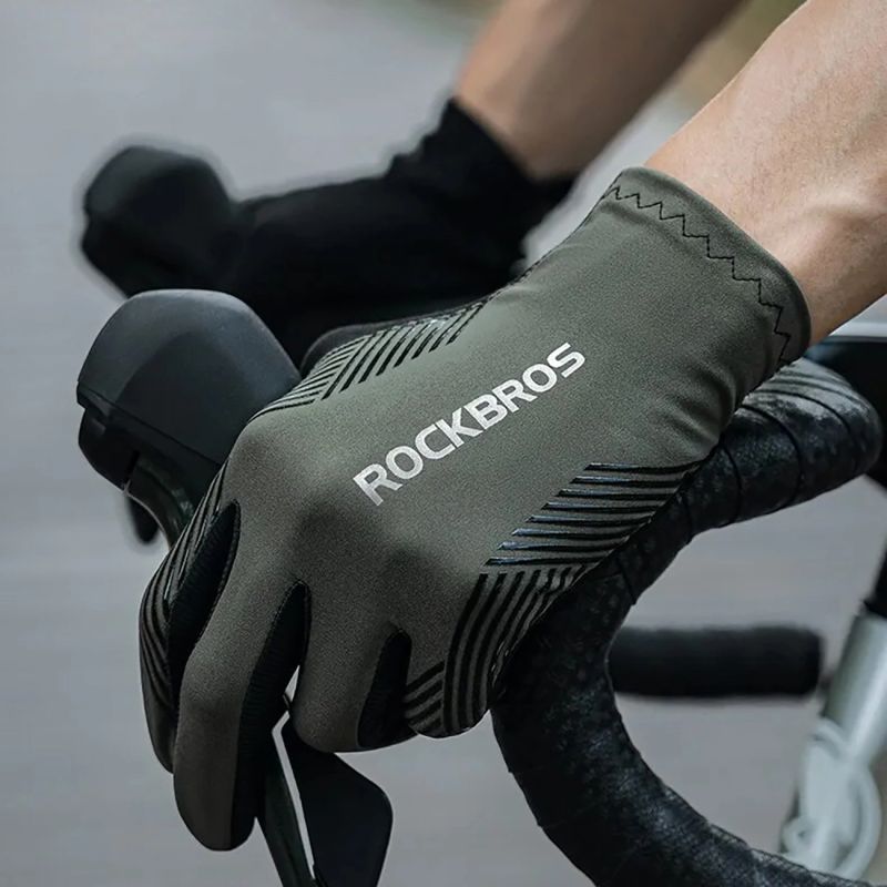 Rockbros 16110006002 shock-absorbing cycling gloves size - green and black fekete kesztyű