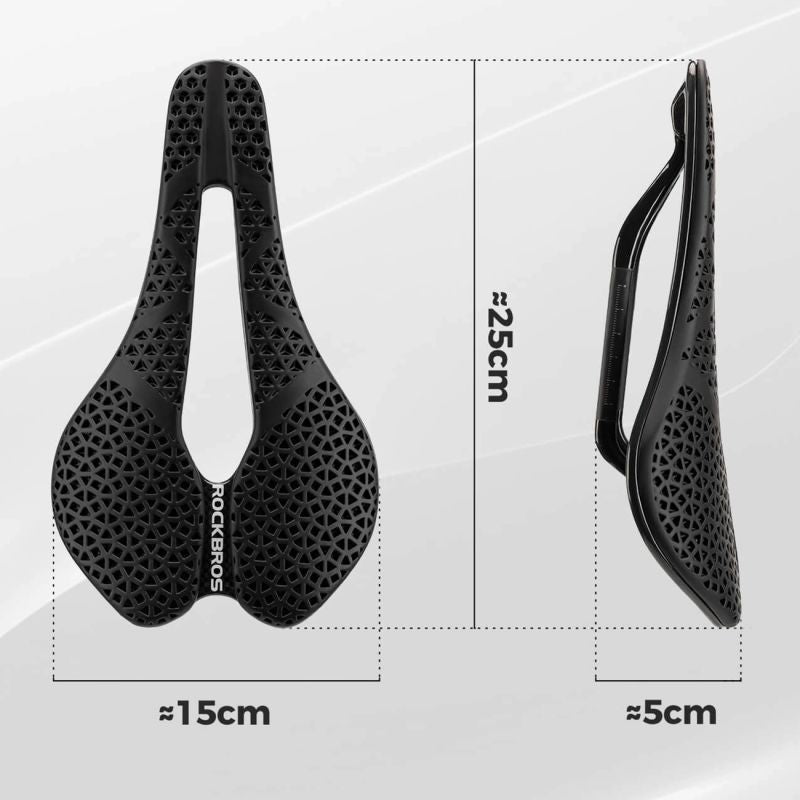 Rockbros Anatomical 3D Waterproof Bicycle Saddle - Black