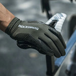 Rockbros 16110006003 shock-absorbing cycling gloves size - green and black fekete kesztyű