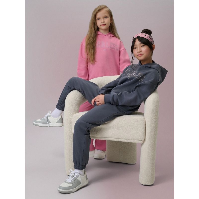 4F Girls' loose sweatshirt with hood 158/164 kapucnis pulóver 4FJRSS26TSWSF2627-22S