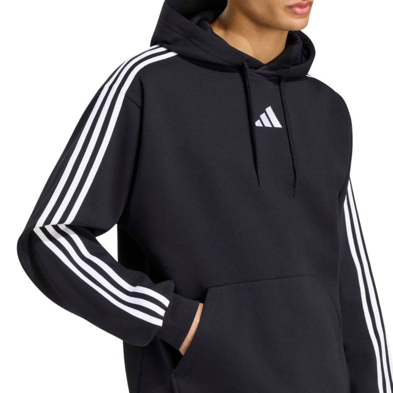 Adidas Men's Essentials 3-Stripes Fleece Hoodie fekete ruházat KY6602