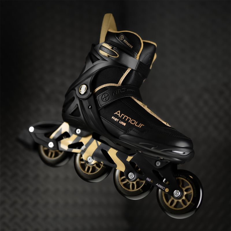 Nils Extreme ARMOUR roller skates black and gold size arany görkorcsolya