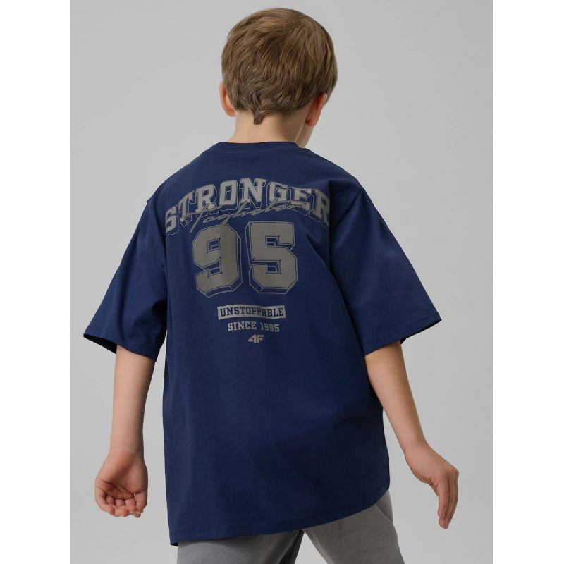 Boy's loose T-shirt with print 4F 4FJRSS26TTSHM3465-31S 158/164 shirts