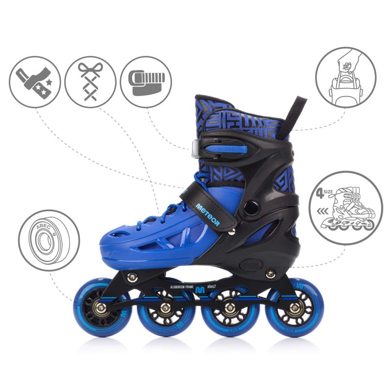 Meteor M 34-37 Loky Roller Skates Black/Blue