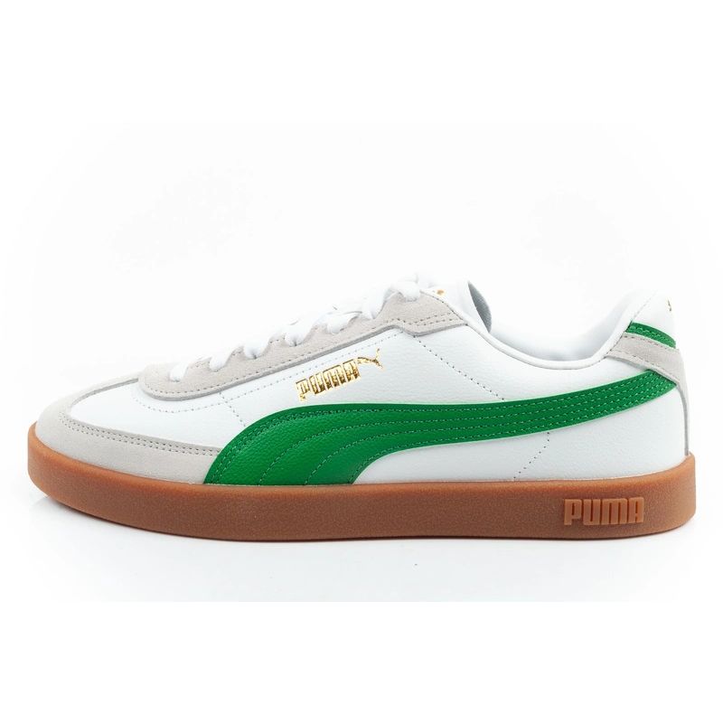 Puma Club II Era men's sports sneakers leather white gray zöld utcai cipő