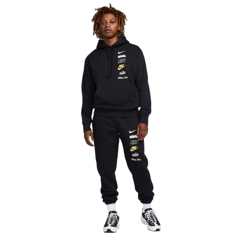 Nike Men's Hoodie Club BB PO Hoodie Mlogo DX0783-010 fekete kapucnis pulóver