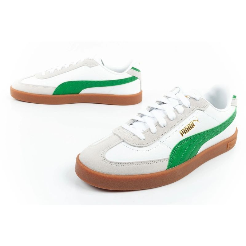 Puma Club II Era men's sports sneakers leather white gray zöld utcai cipő