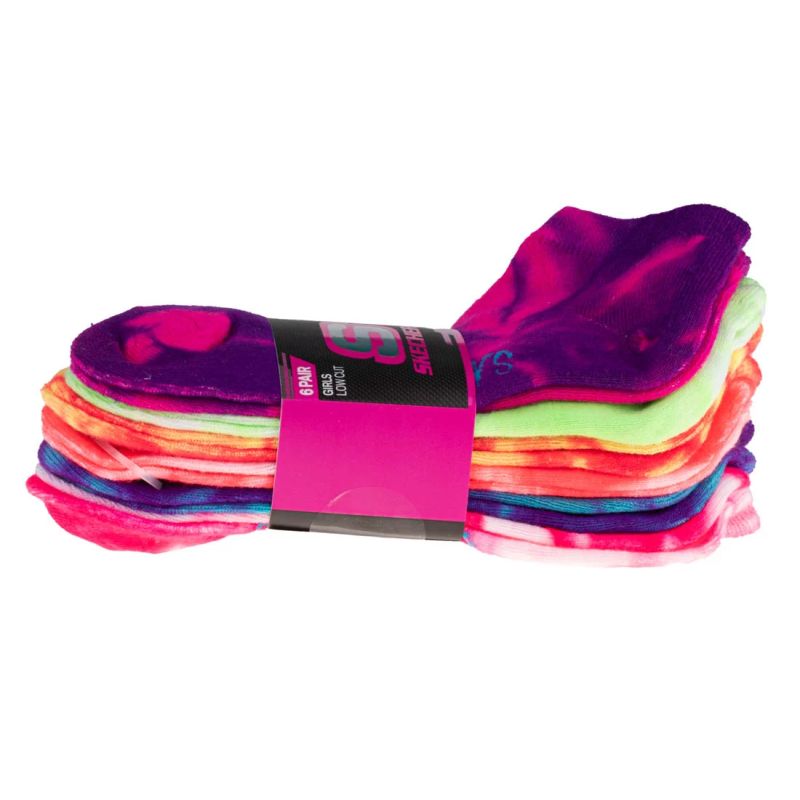 Skechers 6pk Girls Non Terry Tie Dye S107679-MULT multicolor 31-34 Egyéb