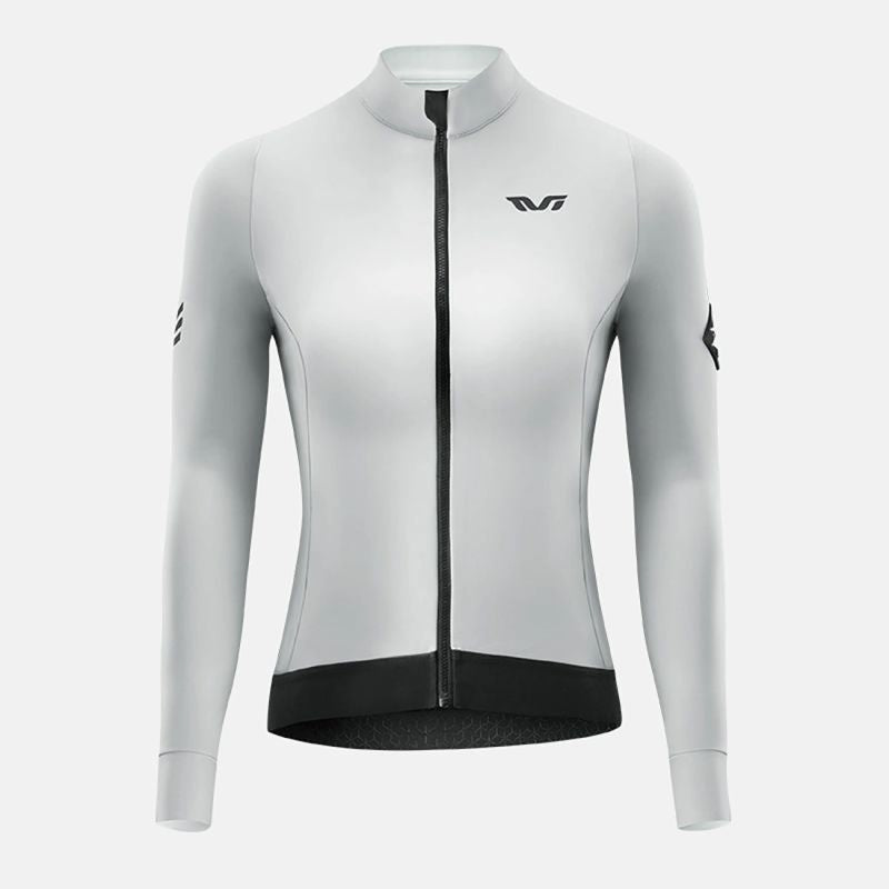 Rockbros TVI women's cycling jersey insulated autumn/winter M - white and gray m \ szary || biały kötött sapka 15310007004-211733