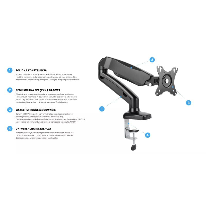 Elbrus Montis Monitor Holder / fekete elektronika