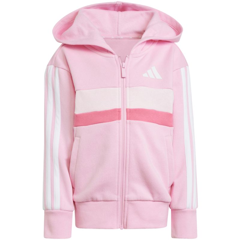 adidas Seasonal Essentials Tiberio 3-Stripes Fleece Tracksuit for Kids Pink JI6206 General