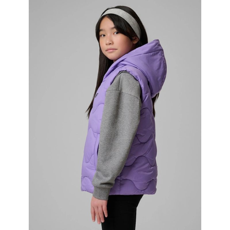 Girls' hooded vest 4F 4FJRSS26TVJAF355-51S vests