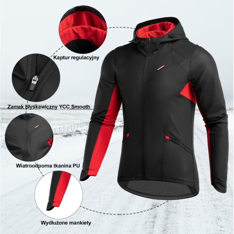 Rockbros Unisex Sports Winter Jacket fekete kötött sapka SI15420381004