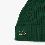 Lacoste Ribbed Wool Beanie Green - RB0001-132 uniwersalny sapka