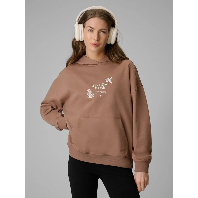 4F Women's loose sweatshirt with hood pulóver