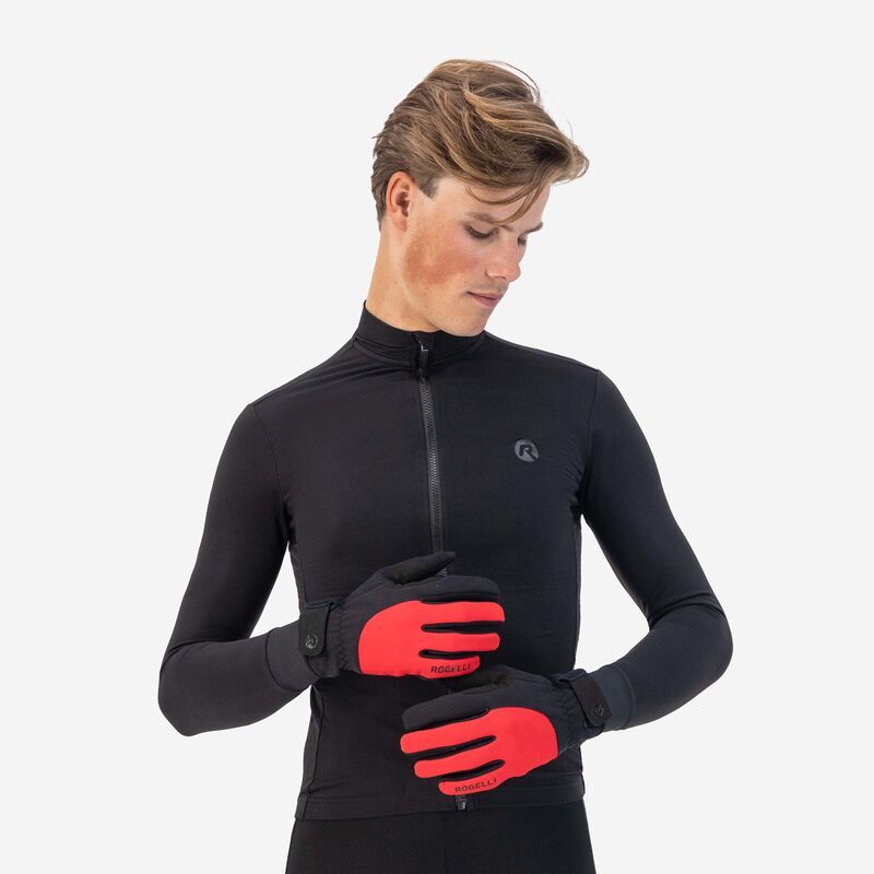 Rogelli CORE winter gloves black and red 2XL piros kesztyű