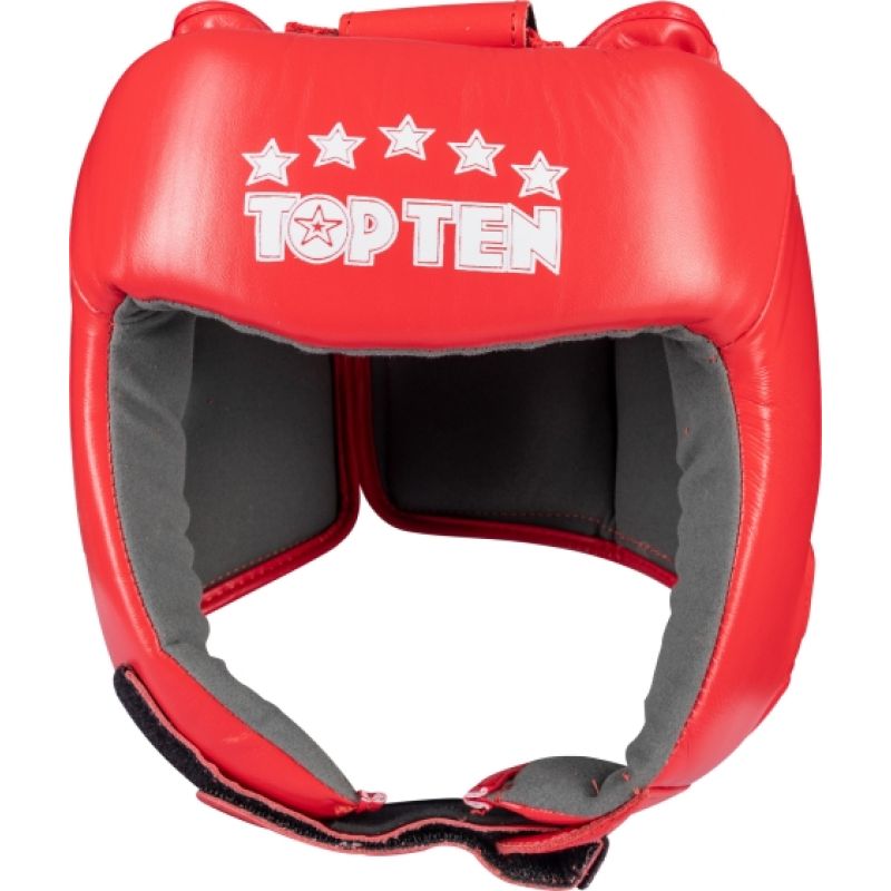 TOP TEN KTT-COMPETITION tournament boxing helmet (WORLD BOXING APPROVED) czerwony+l helmets, martial arts equipment