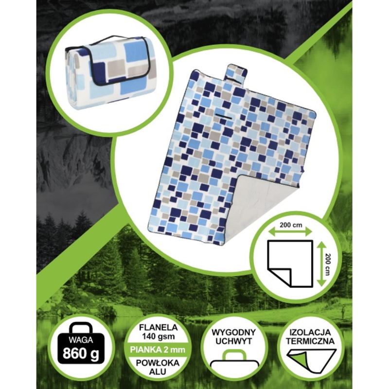 Enero BEACH AND PICNIC BLANKET WITH ALU COATING CAMP blankets, tourist equipment