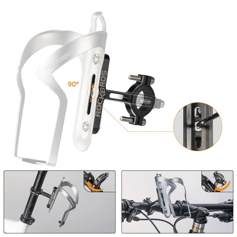 Rockbros KS-416 Adjustable Aluminum Bottle Cage Adapter - Black fekete training equipment