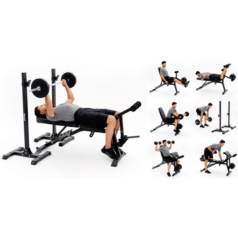 Zipro SUPERSET Adjustable Workout Bench Adjustable Backrest Adjustable Seat Gym, Home Black fekete edzőfelszerelés 33223