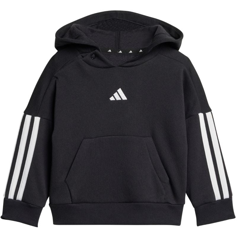 adidas Essentials Joggers 3 Stripes Fleece Hoodie Tracksuit for Kids Black JD6484