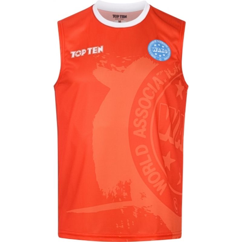 TOP TEN Kick light sleeveless top (WAKO APPROVED) czerwony+m póló