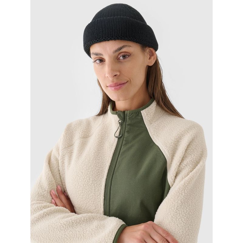 Women's sherpa fleece with stand-up collar 4F 4FRAW24TFLEF362-12S pulóver