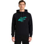 4F Men's sweatshirt M2241 deep 20S fekete kapucnis pulóver 4FWSS26TSWSM224120S