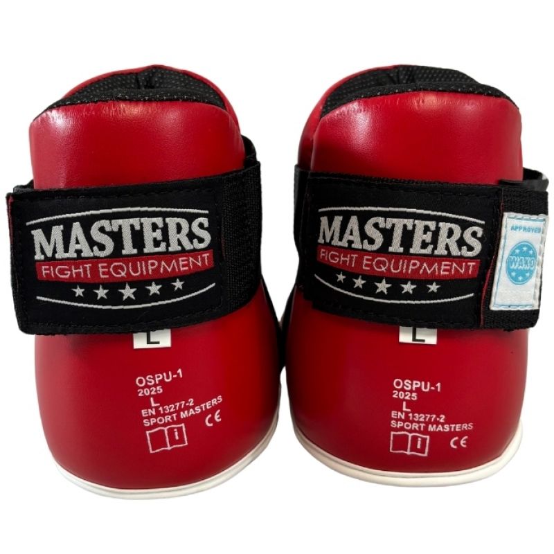 MASTERS FIGHT EQUIPMENT OSPU-1W KIDS Foot Protectors (WAKO APPROVED) (PRICE CHANGE) fekete védőfelszerelés 030611-2XS