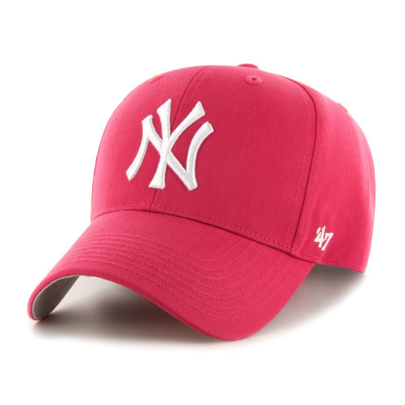 47 Brand MLB NY New York Yankees Raised Basic Pink Kids' Baseball Cap - B-RAC17CTP-BE-KID uniwersalny baseball sapka