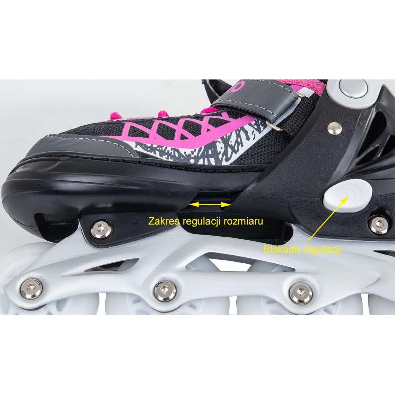 Enero Pro Roller Skates-Roller Skates-Ice Skating 4in1 Led 26-29 Pink-Gray szürke skates, roller skates