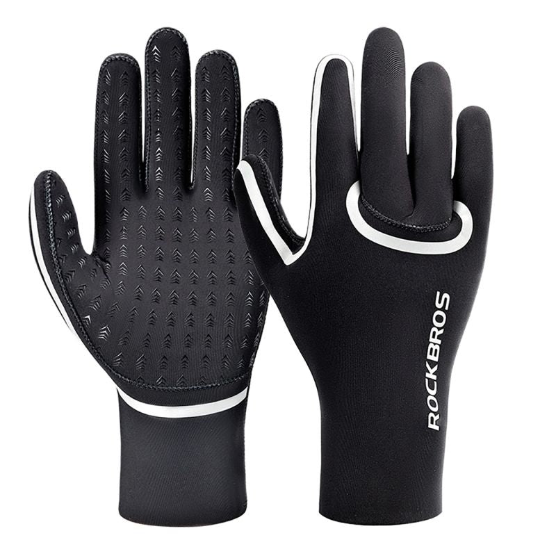 Rockbros full waterproof cycling gloves, size: S/M - black s || m kesztyű
