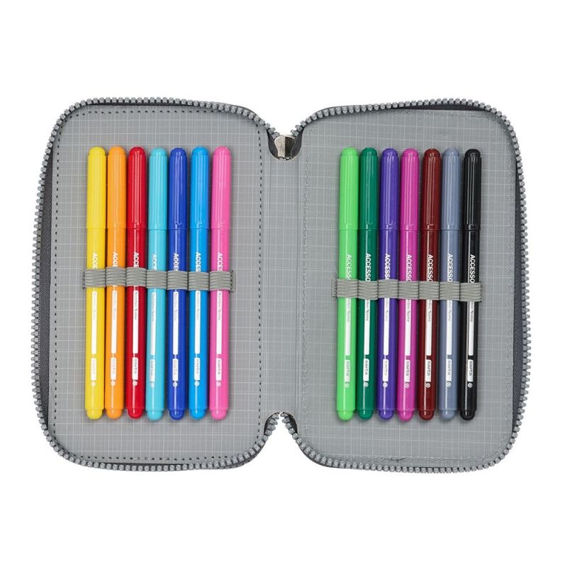 Real Madrid triple filled pencil case 37 pcs wielokolorowy tolltartó