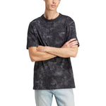 adidas Men's cotton t-shirt Adventure Allover Print Tee Black stylish black (IJ0711) Ruházat