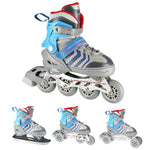 NH18192 4in1 GREY-BLUE SIZE L(39-43) ROLLER SKATES WITH HOCKEY SLEEVE NILS EXTREME kék póló