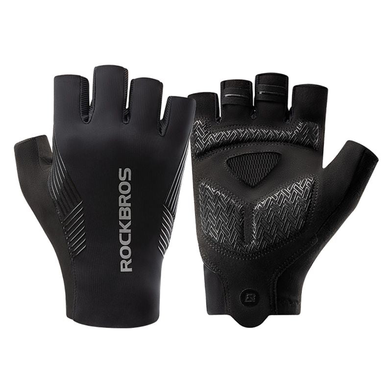 Rockbros cycling gloves spring/summer/autumn, short fingers, size: M - black czarny \ m kesztyű