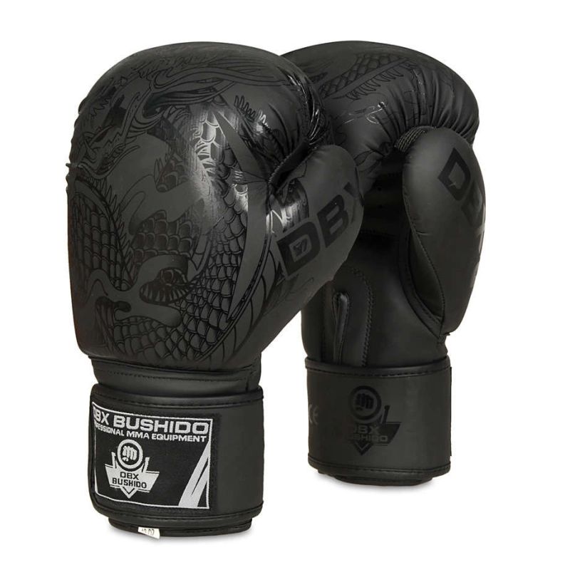DBX Bushido 8oz Boxing Gloves - Black Dragon - Valor Series fekete kesztyű
